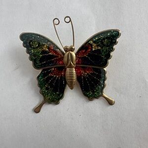 Vintage Colorful Butterfly Brooch